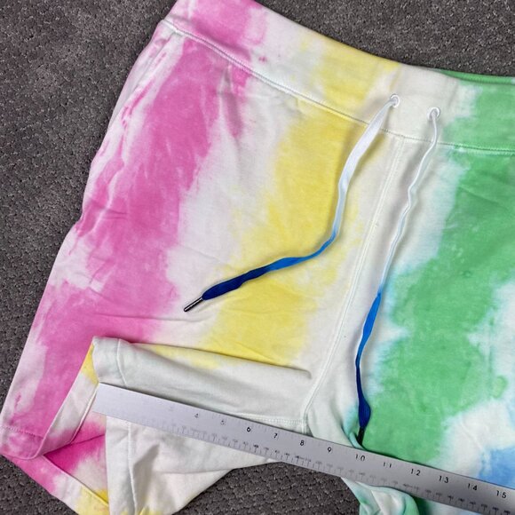 Polo Ralph Lauren Tie Dye Fleece Sweat Shorts Men's XL Pink Yellow Green Gym - Picture 13 of 13